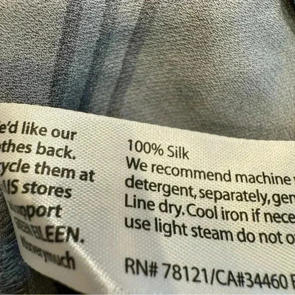 Eileen Fisher silk gray plaid button up short dress size XXS perfect condition - Picture 4 of 9